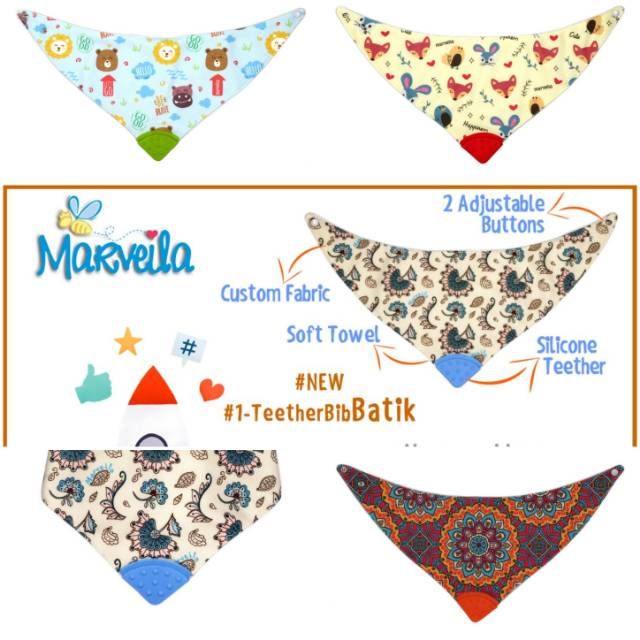 MARVEILA BIB TEETHER - TATAKAN BAYI CELEMEK GIGITAN