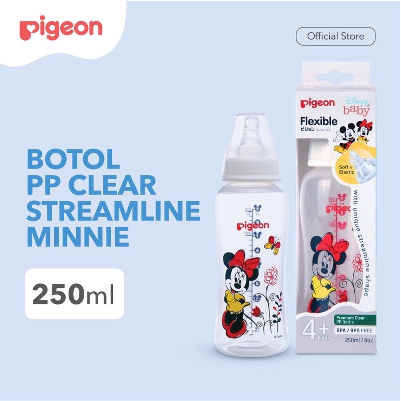 PIGEON Botol PP Clear Streamline Minnie dan Mickey 250ml