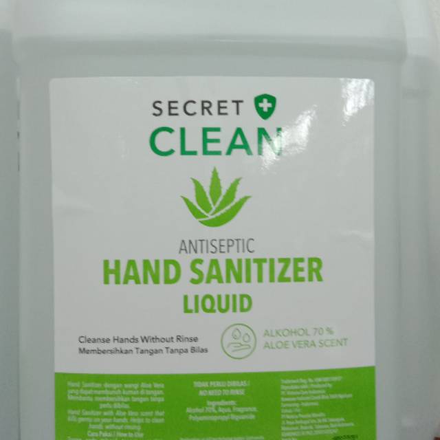 Hand sanitizer secret clean 5 liter