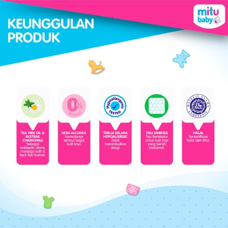 MITU Baby Tisu Basah Fresh &amp; Clean Wipes |  Tissue Blossom Berry Cherry Rose Fressia 4s / 10s / 50s