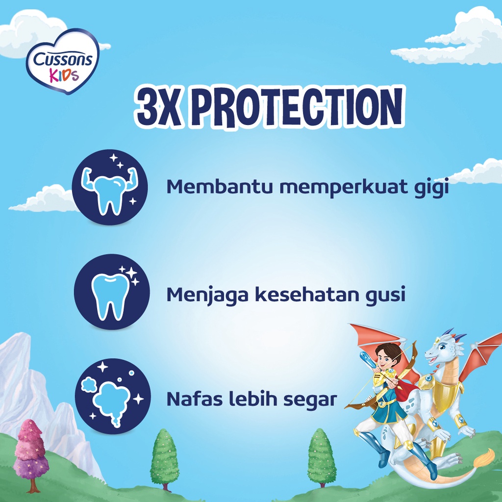 Cussons Kids Toothpaste Dragon Fresh Apple Pasta Gigi Anak 45gr