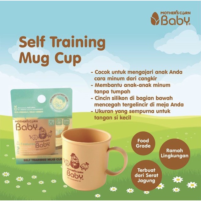 MOTHER’S CORN / Mothers Corn / Motherscorn Self Training Mug Cup (Gelas Cangkir Minum Anak Bayi)