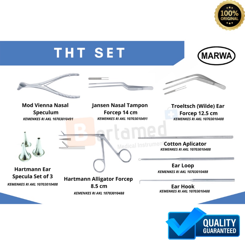 berkahshopss - tht set / tht instrument set alat tht marwa alat pemeriksaan tht