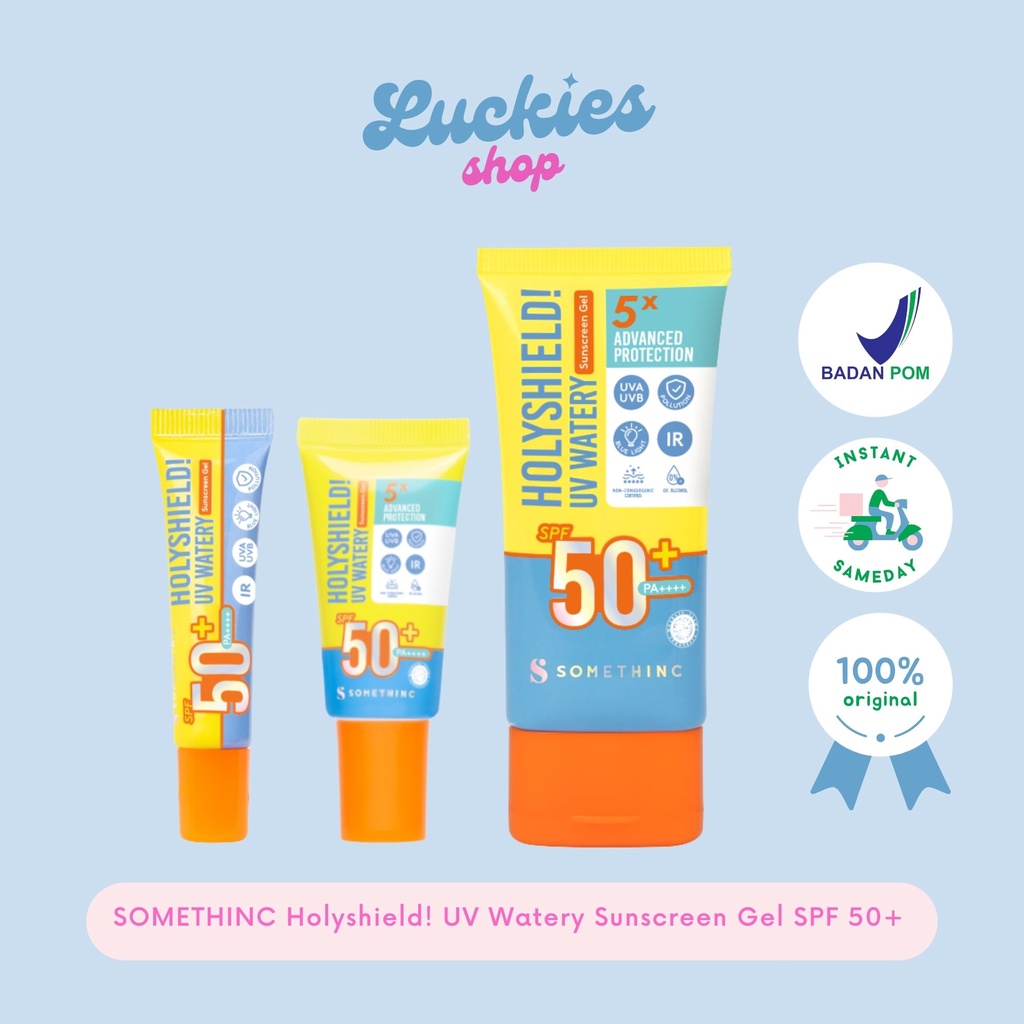 BPOM SOMETHINC Holyshield! UV Watery Sunscreen Gel SPF 50+ PA++++ Sensasi Salju Sunblock Sunblok Wajah Muka Tabir Surya