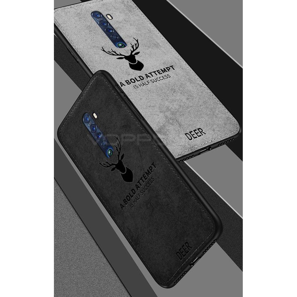 ➺ OPPO RENO2 F RENO 2F 2 F DEER CLOTH CASE SOFT HARD SILIKON JEANS COVER ♤