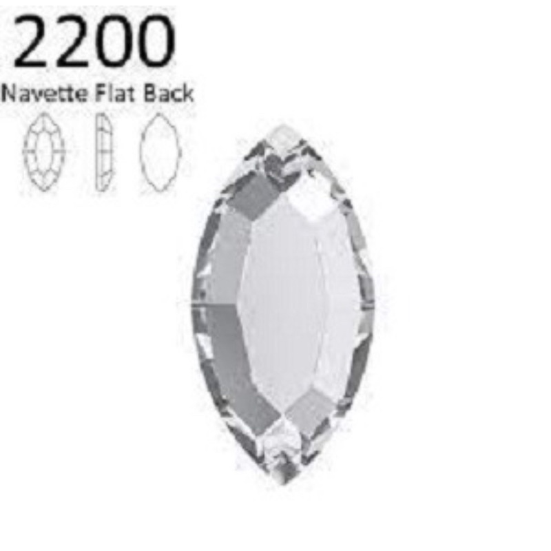 CRYSTAL SWAROVSKI ORIGINAL FLATBACK 2200 8 x 4 mm FOILED