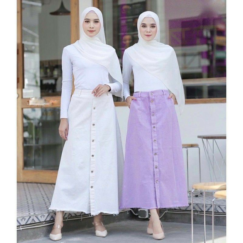 ROK JEANS BUTTON RAWIS WARNA//ROK BUTTON XANDRA