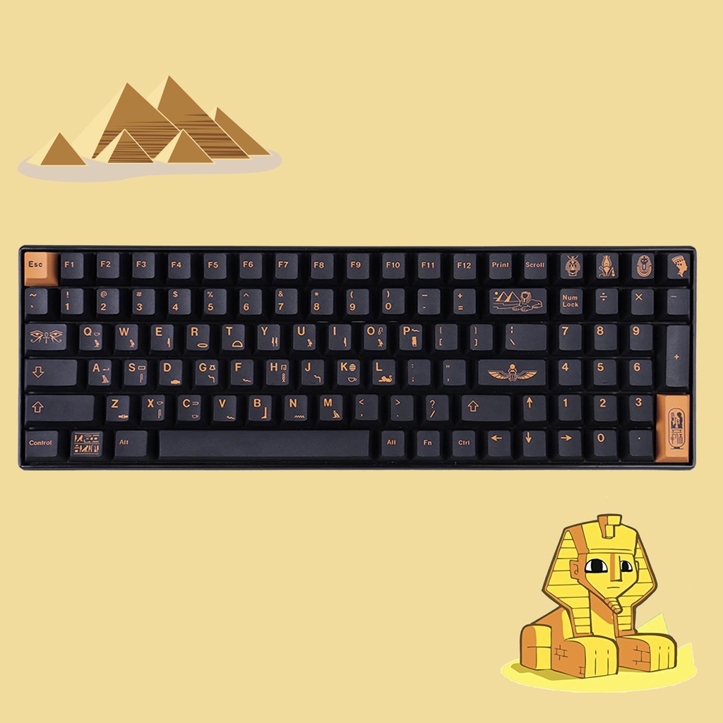 Titan Nation Egypt Pharaoh PBT Dyesub Keycaps 130 Set Cherry Profile