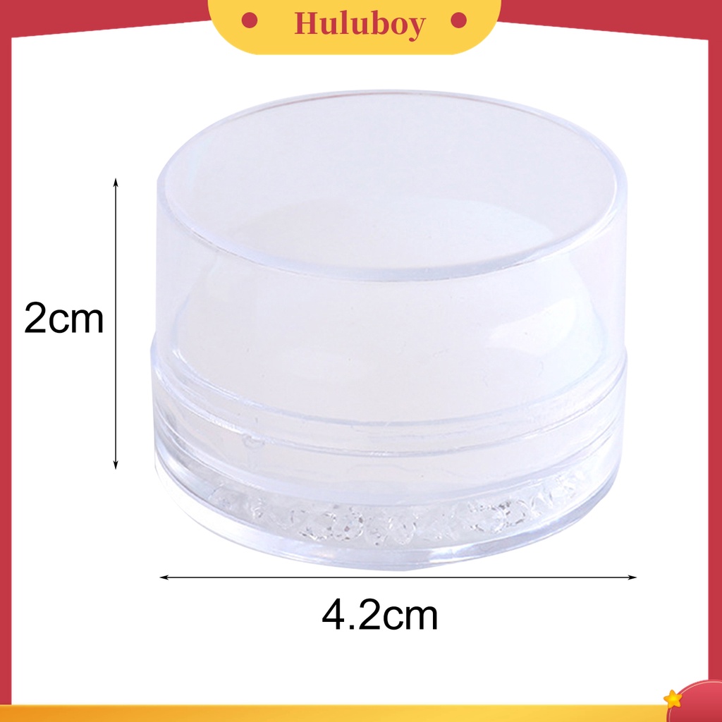 Huluboy Huluboy♡ Stempel Kuku Bentuk Bulat Bahan Silikon Transparan Untuk Manicure