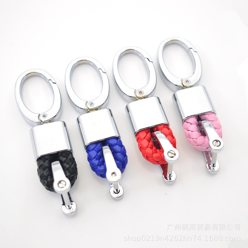 New Fashion Pria Motor Mobil Logam Gantungan Kunci Gantungan Kunci Keyfob Key Chain Ring Holder Hadiah Kulit Warna Hitam/Merah/Biru/Pink