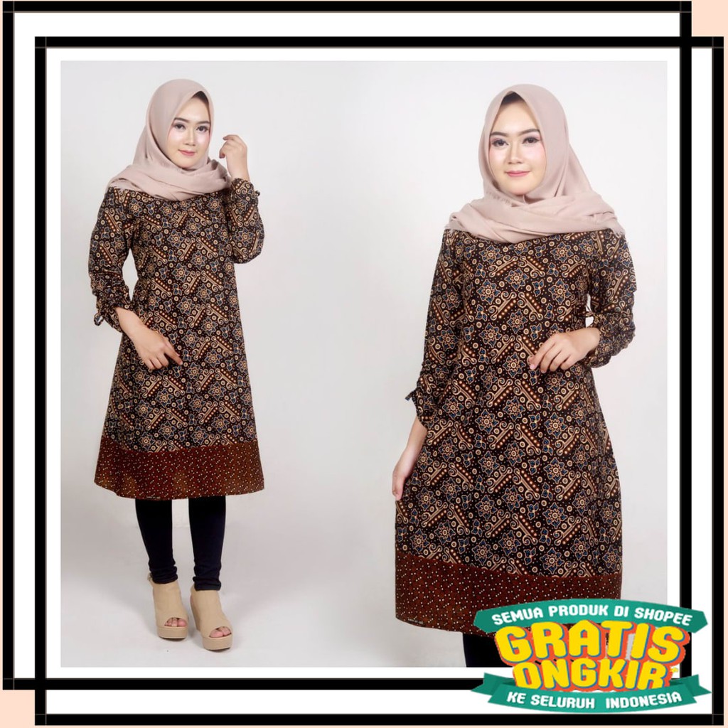 MOTIF TERBARU MODEL KOREA BATIK KEKINIAN SEMARANG / atasan batik wanita mataram