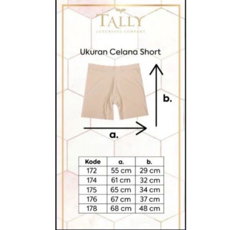 TALLY celana short bahan Seamless 172 Seamless ada Lapisan Katun