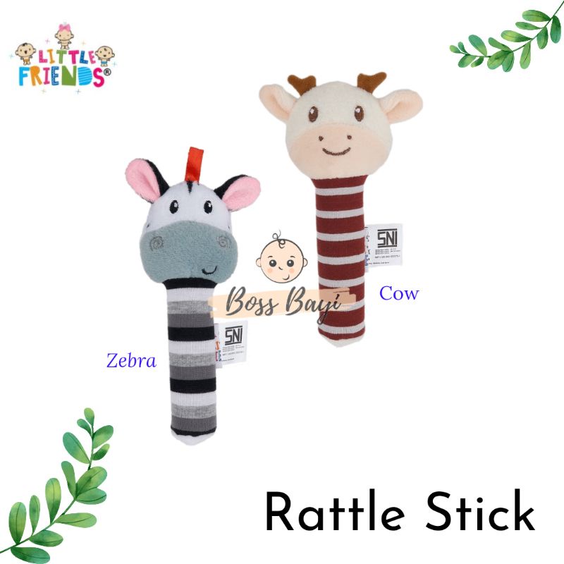 LITTLE FRIENDS Rattle Stick LFR201/02/03/04 - Boneka Stik Mainan Bayi Anak Bunyi Cit Cit