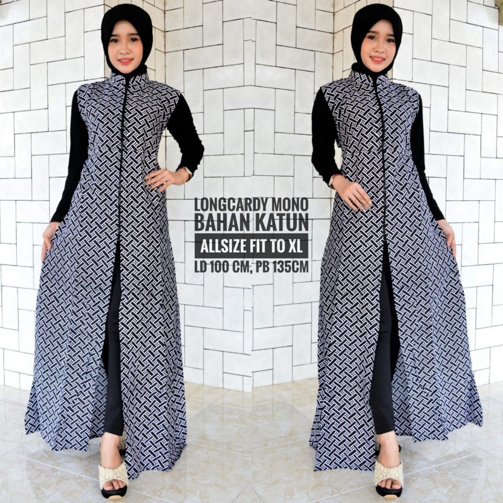 GROSIR BATIK LONGCARDY MONOCHROME , MAXI CARDI