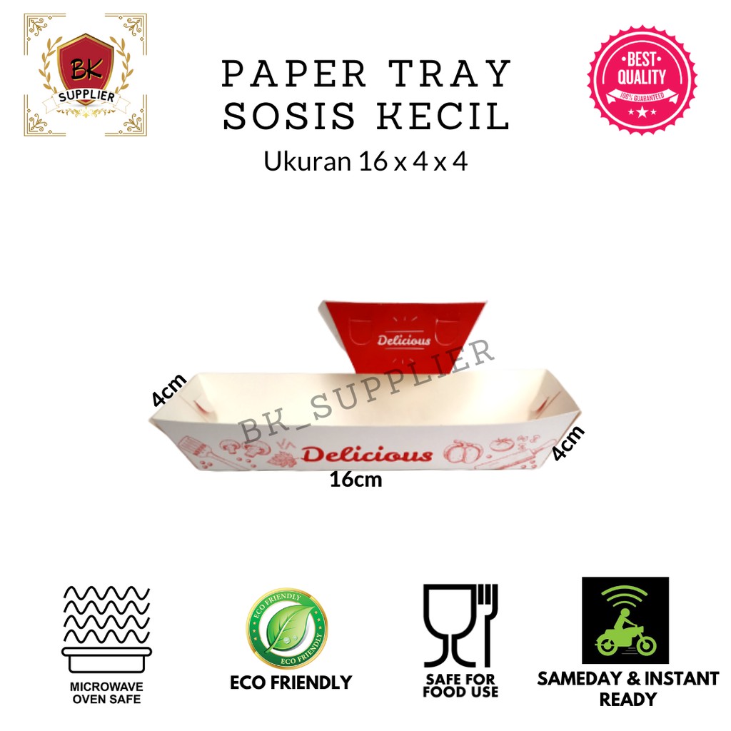 Paper Tray Sosis Kecil 1pcs / Kemasan Sosis