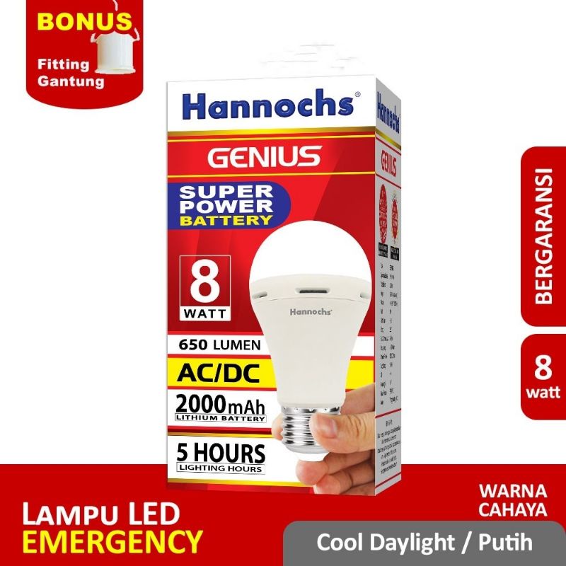 Lampu Emergency Hannoch AC/DC genius