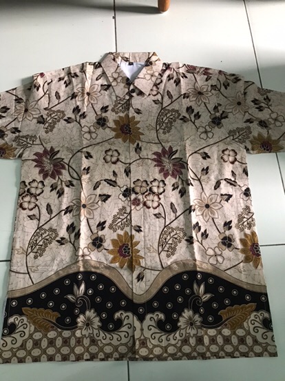 Kembang Rambat Pendek Kemeja Batik Pria Full Furing Bahan Katun Cabut Primisima