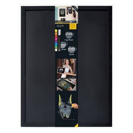 

WOODY CHALK BOARD BLACK FINISH W40xH60cm, BLACK, SECURIT / PAPAN TULIS