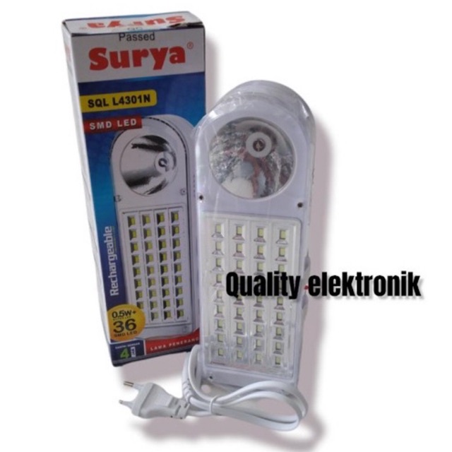 LAMPU FROSTED EMERGENCY LED SENTER RECHARGEABLE  SQL L4301N SURYA