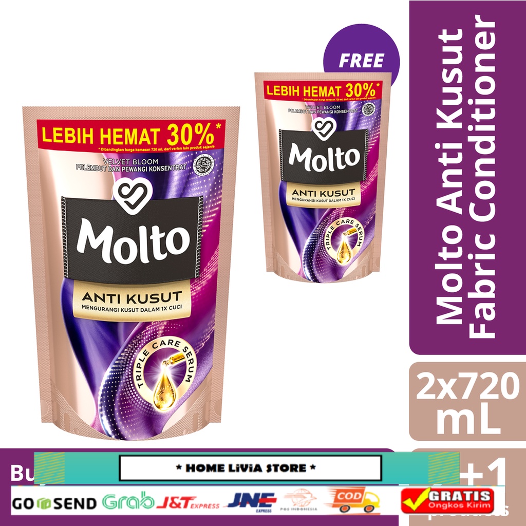 MOLTO ANTI KUSUT Velvet Bloom Pouch 720mL FREE MOLTO ANTI KUSUT Velvet Bloom Pouch 720mL