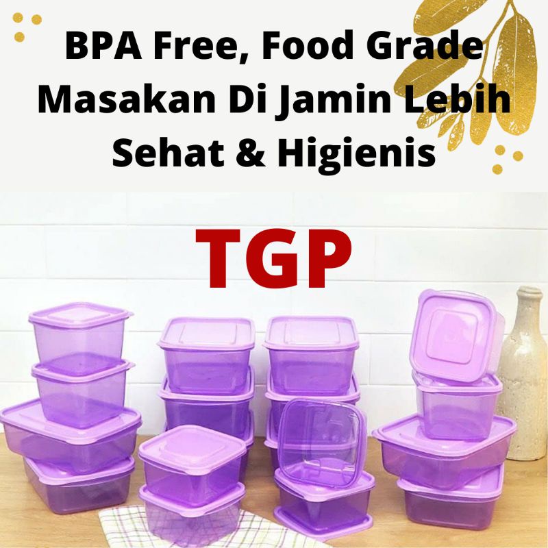18 Pcs Toples Microwave & Freezer Bambang Iso Ungu & Pink.Food Container Set Premium.Kotak Penyimpan