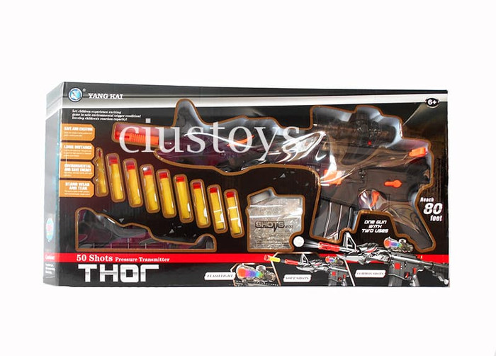 TEMBAKAN THOR M16 - SOFT SHOTS BULLET GUN PISTOL ANAK