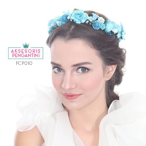 [READY STOK] MAHKOTA BUNGA FLOWER CROWN AKSESORIS RAMBUT WANITA BIRU FCP010