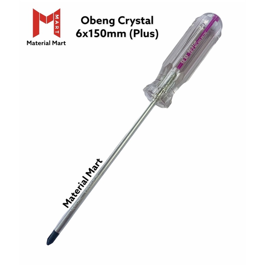 Obeng Magnet Plus 6 x 150mm | Obeng Plus Crystal 6x150 | Screwdriver |Material Mart