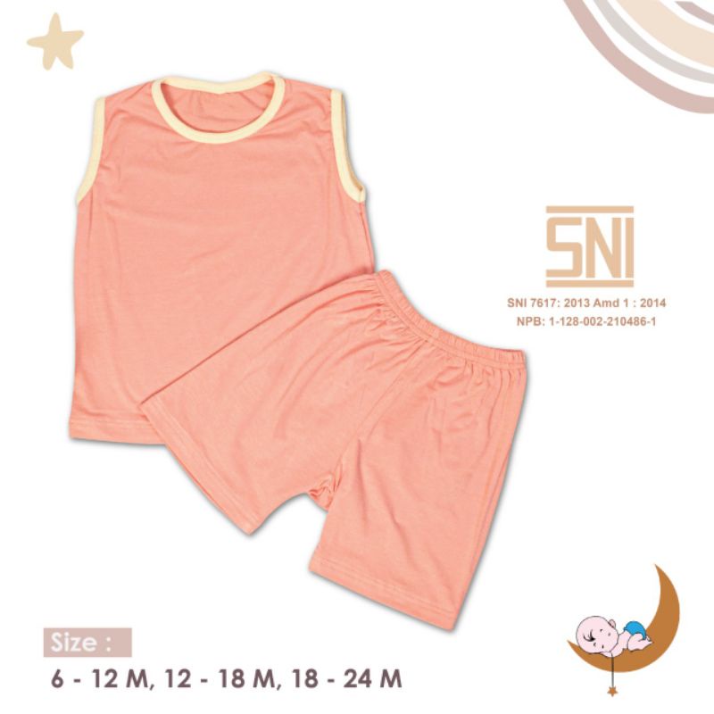 SNI MOONS Stelan Oblong Kutung Polos Moons Stelan baju kutung bayi/ Stelan baju anak