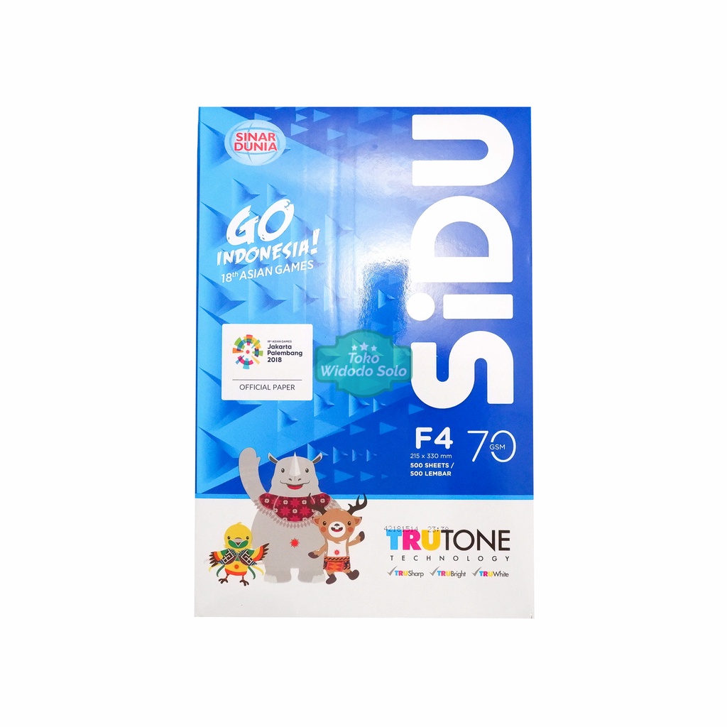

HVS Sinar Dunia F4 70 Gram/ 75 Gram Folio 215x330mm Putih Polos - 1 Rim Isi 500 Lembar