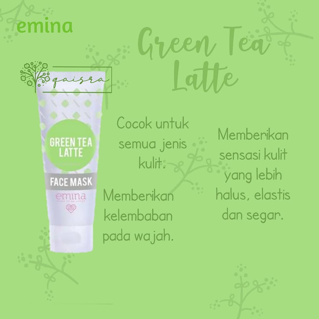 Masker Wajah / Masker Wajah Emina / Kosmetik Emina / Emina Green Tea Latte Face Mask