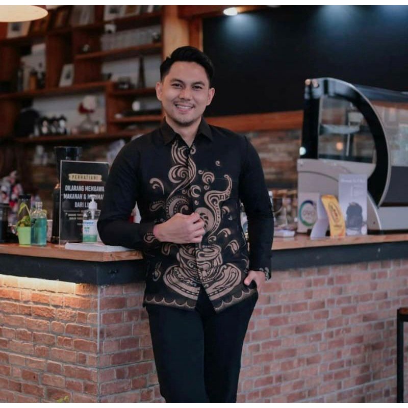 KPI HITAM kemeja batik pria lengan panjang Surabaya