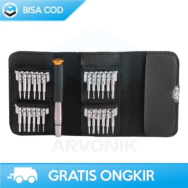 SET OBENG REPARASI LAPTOP SMARTPHONE VASTAR 25 IN 1 STAINLESS STEEL