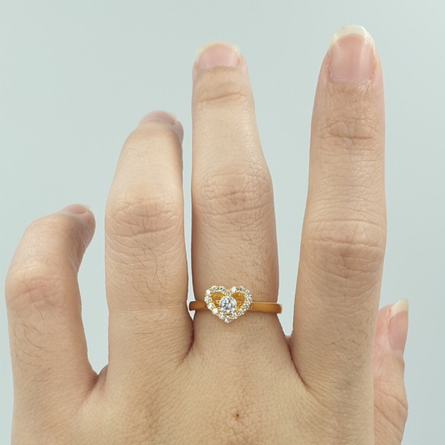 Cincin Emas Asli Kadar 875 Bentuk Love Permata Elegant 298 Shopee Indonesia
