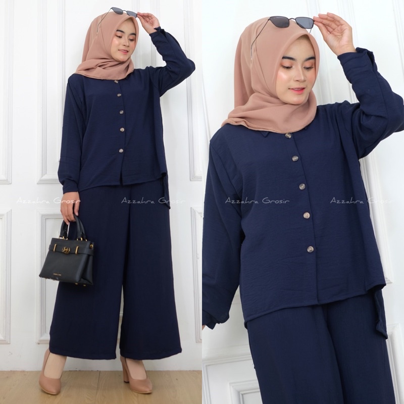 VIRA SET KULOT Ld116 - SetCel KULOT Crinkle Jumbo Oversize One Set Wanita / 365-6919