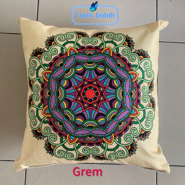 Sarung bantal sofa sarung bantal kursi warna putih/hijau /cream IMPOR 45×45cm