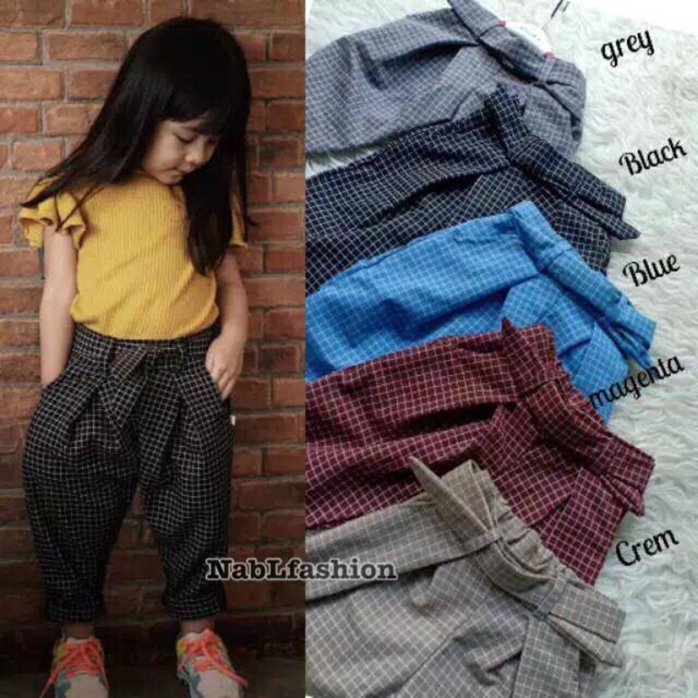 Celana k pop pants kotak anak perempuan 2-10 tahun nablfashion celana zora pants anak