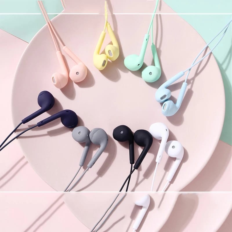 Earphone Handsfree Macaron U19 Warna Warni Jack 3.5