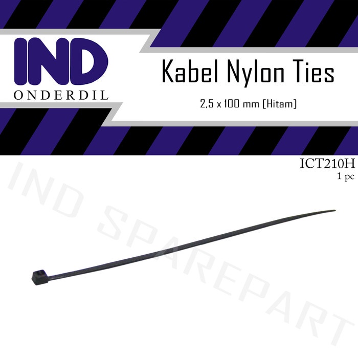 IND Onderdil Kabel-Cable-Pengkitat Nylon-Nilon Tie-Ties-Tis 2.5x100-2.5 x 100 mm  Hitam Satuan-1