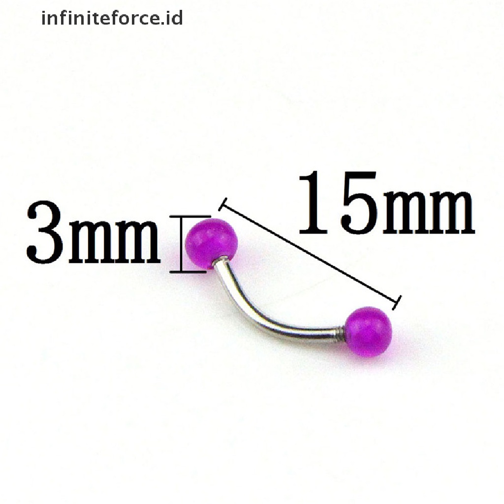 Infiniteforce.id 7pcs / Set Cincin Tindik Alis Bentuk Barbel Glow In The Dark