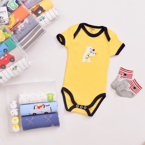 Carter Jumper Bayi Lengan Pendek Free Kaos Kaki Boy isi 7Pcs P052