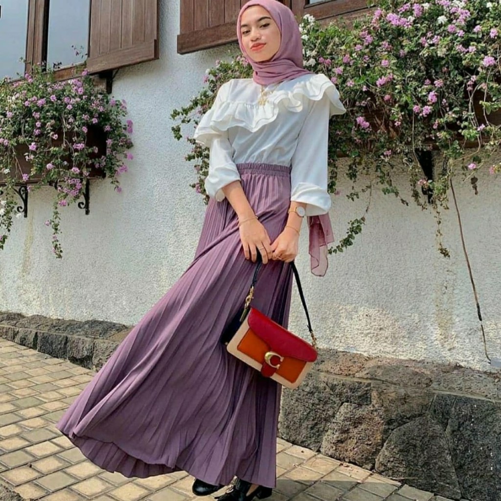 (BISA COD) PALING MURAH! Rok Plisket Premium / Maxi Skirt Prisket Pleates