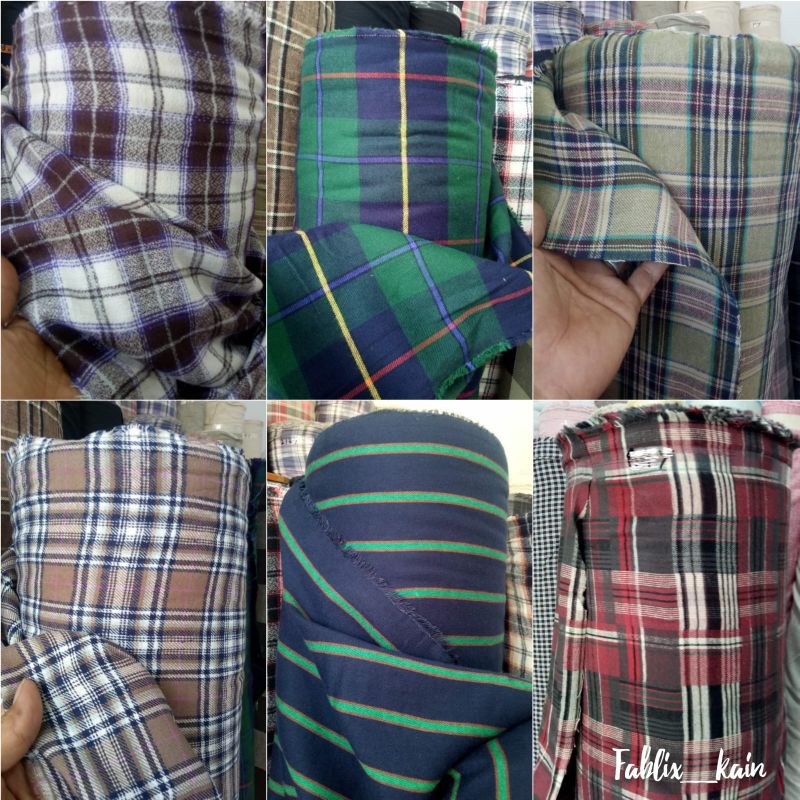 Kain Kotak Flanel Meteran/Eceran Harga 0,5 m