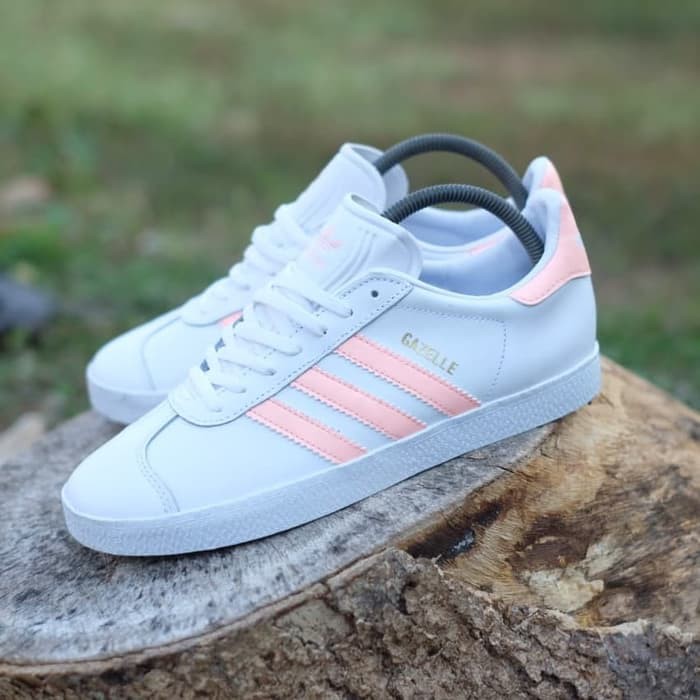 Adidas Gazelle white peach leather