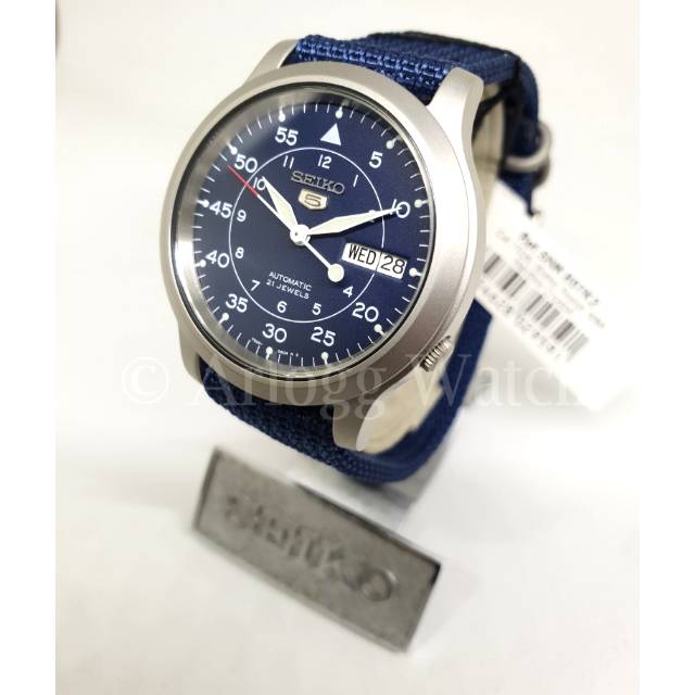 Seiko 5 SNK807K2 Automatic 21 Jewels Blue Military Nylon Strap