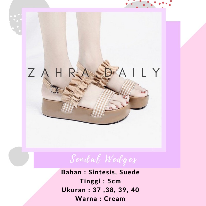ELLORA E1215 / SEPATU WEDGES WANITA IMPORT KULIT PREMIUM