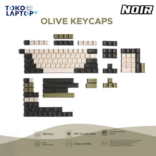 Noir Olive Keycaps PBT Double Shoot Cherry Profile