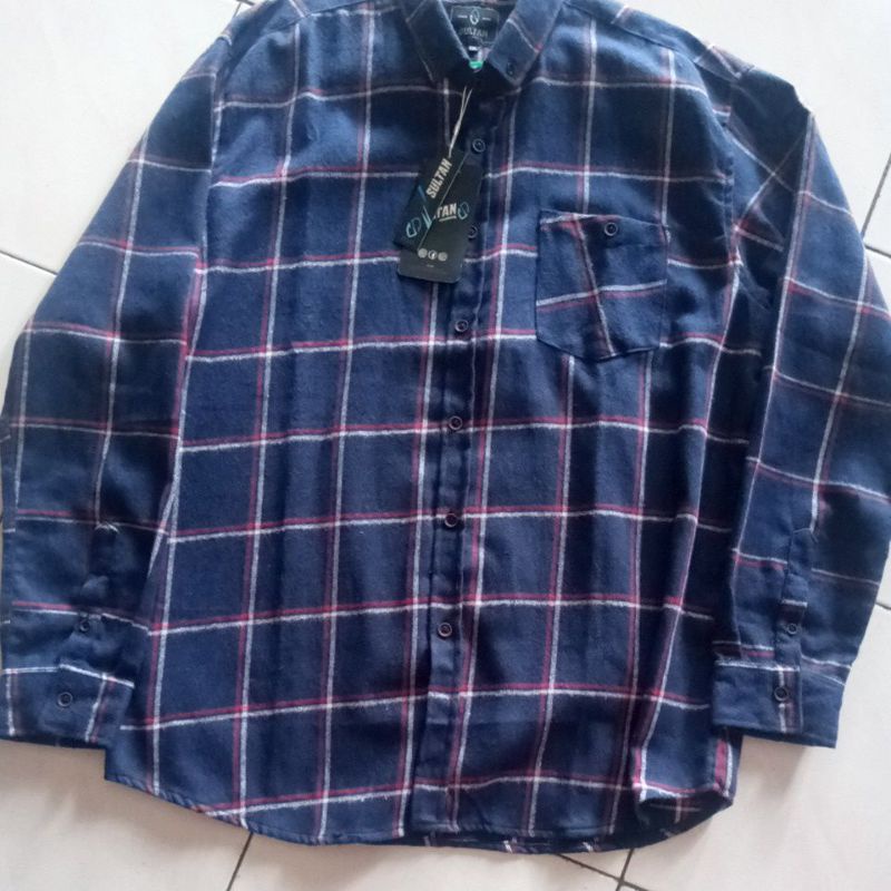 Kemeja Flanel Lengan Panjang Ukuran Jumbo XXL XXXL