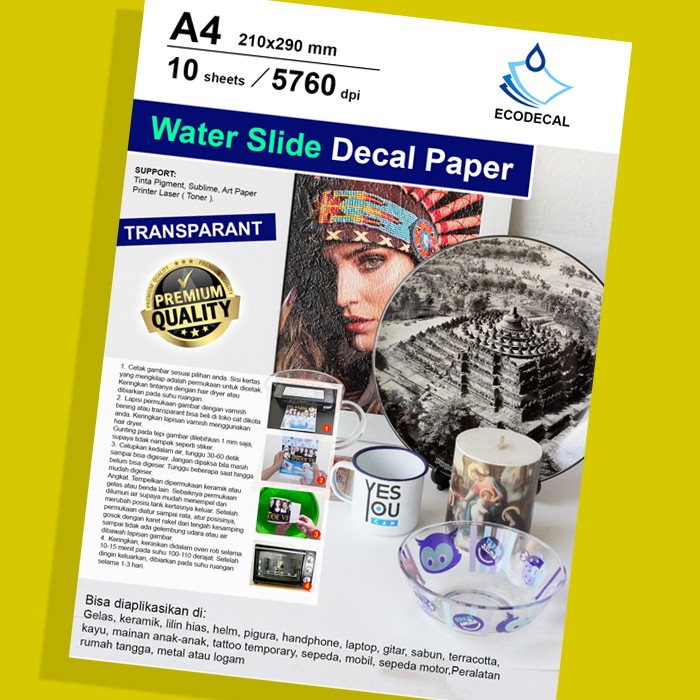 

Water Slide Decal Transparant A4 Kertas Decal Transparan Termurah Kualitas Bagus