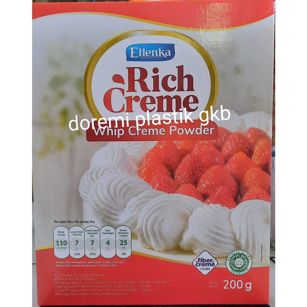 

RICH CREME WIPPY CREAM 200gr / whip cream / ellenka rich creme 200gr / Whippy cream